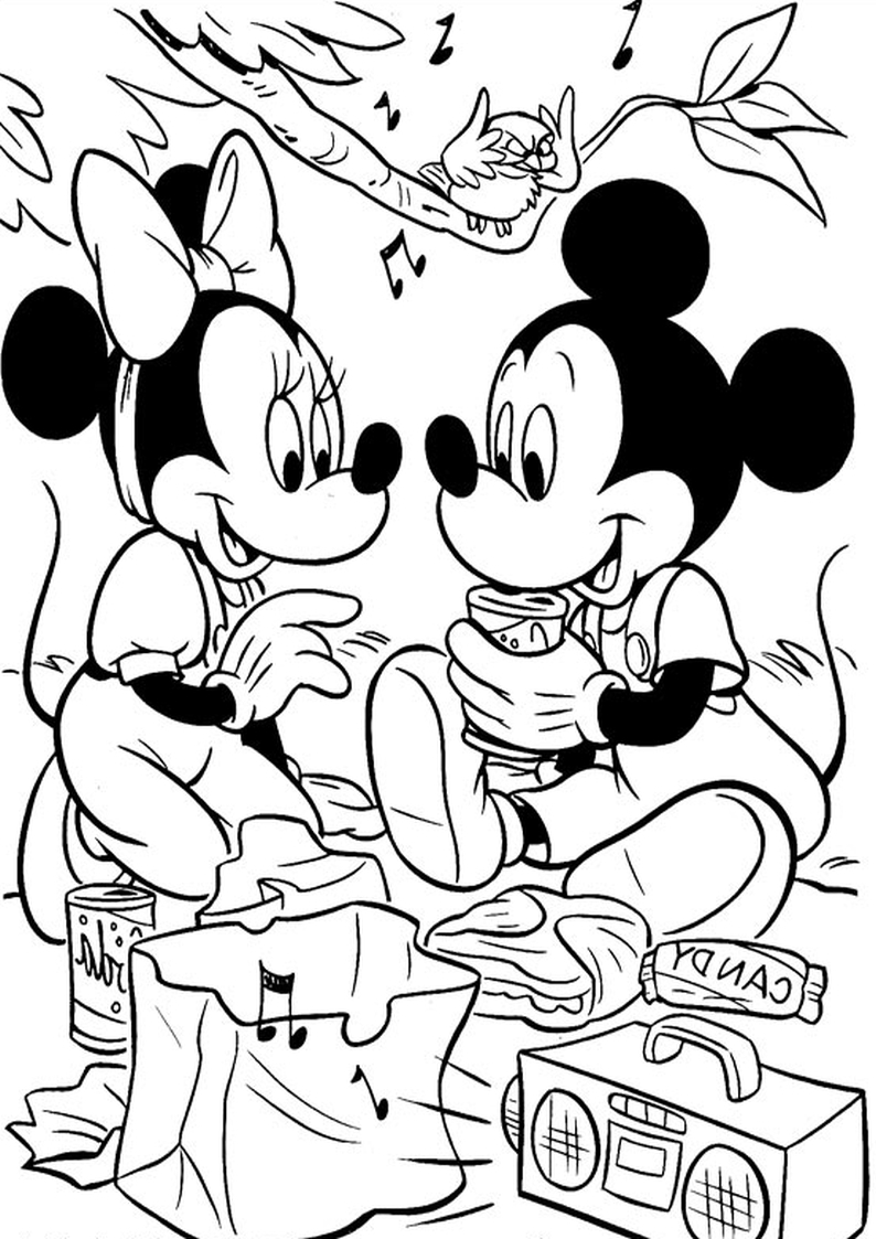 kolorowanka Myszka Miki i Minnie, malowanka do wydruku dla dzieci nr 20